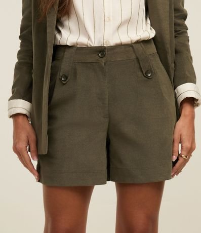 Short Recto Cintura Mediana en Terciopelo Cotelé y Pliegues 3