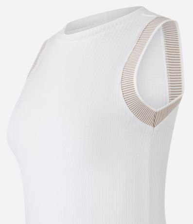 Blusa en Rib con Cuello redondo y sisa Rayada 2