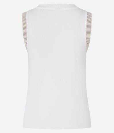 Blusa en Rib con Cuello redondo y sisa Rayada 3