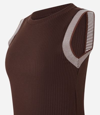 Blusa en Rib con Cuello redondo y sisa Rayada 2