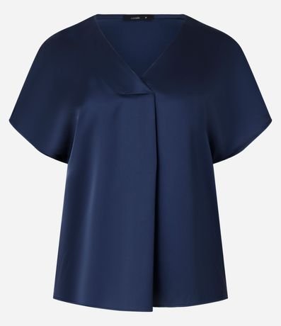 Blusa Suelta y Satinada con Pliegue Delantero 5