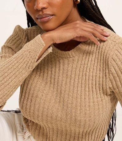 Blusa Cropped Texturizada en Punto Chenille 3