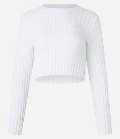 Blusa Cropped Texturizada en Punto Chenille 4