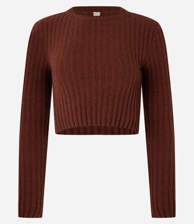 Blusa Cropped Texturizada en Punto Chenille 5