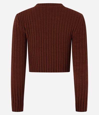 Blusa Cropped Texturizada en Punto Chenille 7