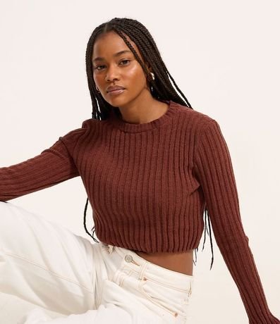 Blusa Cropped Texturizada en Punto Chenille