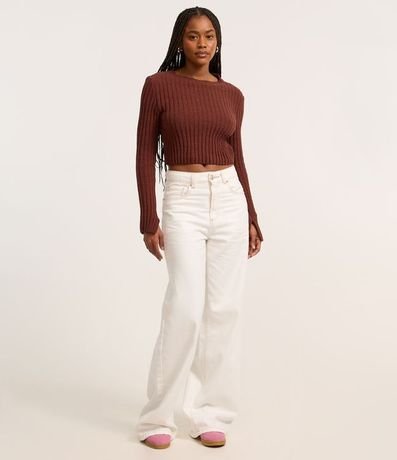 Blusa Cropped Texturizada en Punto Chenille 2