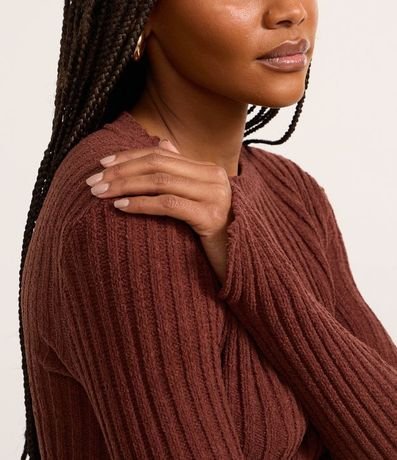 Blusa Cropped Texturizada en Punto Chenille 4