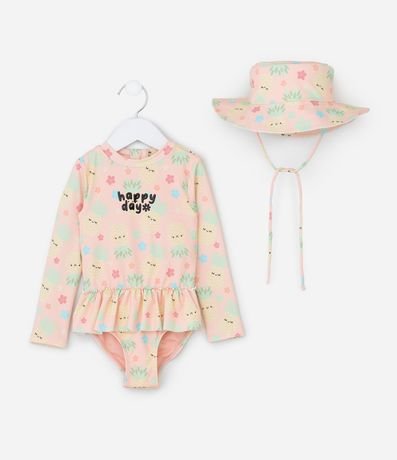 Conjunto Infantil con Estampa Piña y Protección UV - Talle 1 a 4 años
