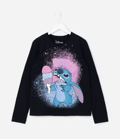 Remera Infantil con Estampa Stitch con Helado - Talle 5 a 14 años