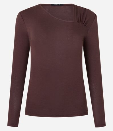 Blusa de Punto con Fruncido en el Escote Asimétrico 5