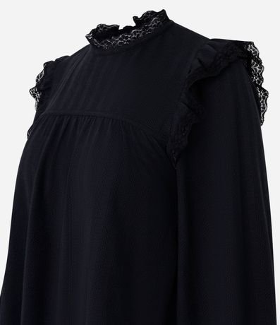 Blusa Bata Oversized con Detalles de Rendas 6