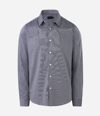Camisa Slim con Fibra de Bambú Maquinetada con Rayas 4