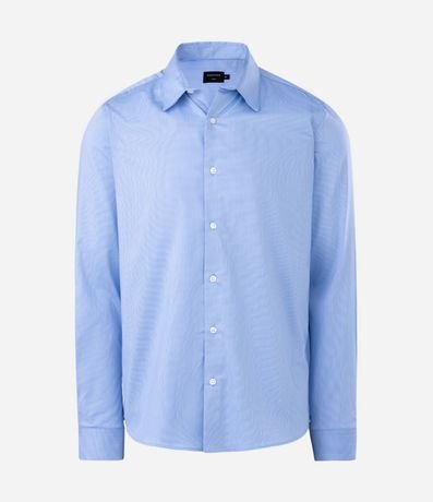 Camisa Slim con Fibra de Bambú Maquinetada con Rayas