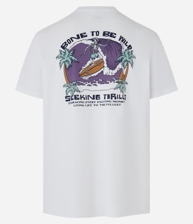 Remera Comfort en Algodón con Estampa de Esqueleto Surfista 7