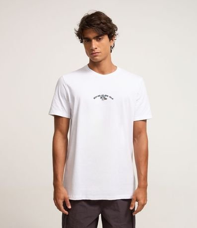 Remera Comfort en Algodón con Estampa de Esqueleto Surfista