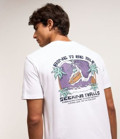 Remera Comfort en Algodón con Estampa de Esqueleto Surfista 3
