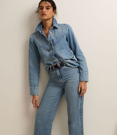 Pantalón Recto Comfort en Jeans con Cintura Alta 2