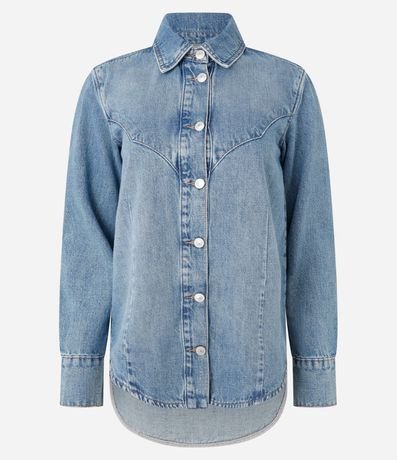 Camisa en Jeans Dirty Western con Recortes Delanteros 5