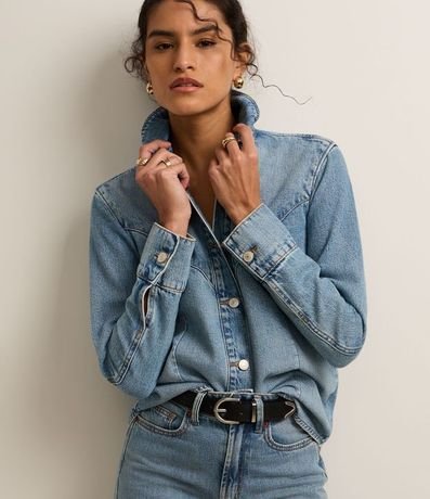 Camisa en Jeans Dirty Western con Recortes Delanteros 3