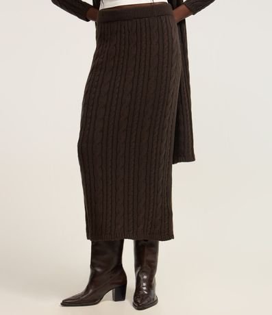 Pollera Reta Alargada en Punto con Mix de Puntos 3