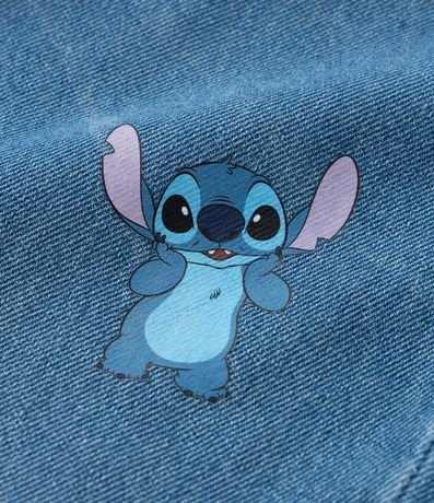 Pantalón Recto Infantil Jeans con Estampa Stitch - Talle 5 a 14 años 3