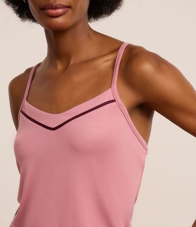 Pijama Short Doll en Peach Touch con Bretel Fino y Bies Contrastante 2