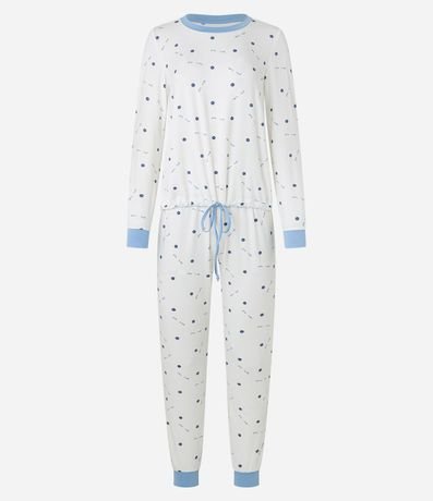 Pijama Largo en Peach Touch con Estampa de Bolitas de Championes 3