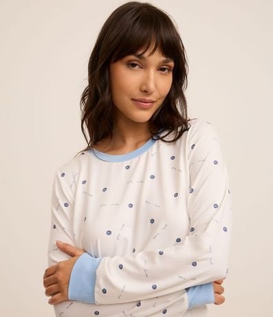 Pijama Largo en Peach Touch con Estampa de Bolitas de Championes 2