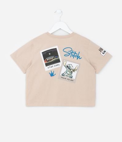 Remera Corta Infantil con Estampa Stitch Frente y Espalda - Talle 5 a 14 años 2