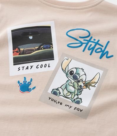 Remera Corta Infantil con Estampa Stitch Frente y Espalda - Talle 5 a 14 años 5