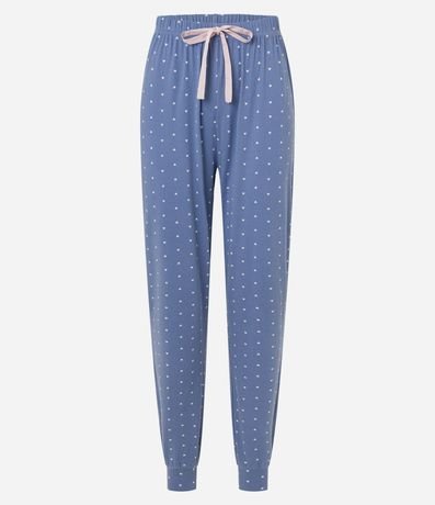 Pantalón de Pijama en Hilo Reciclado con Estampa Corazones 4