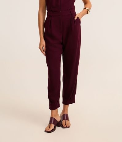 Pantalón Zanahoria en Crepé con Pliegues y Bolsillos 3