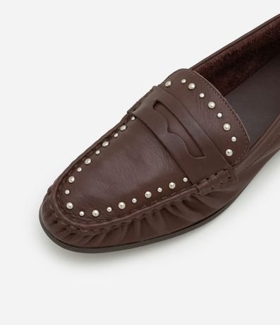 Zapato Mocasín de Piel con Detalle Ondulado y Tachuelas 5