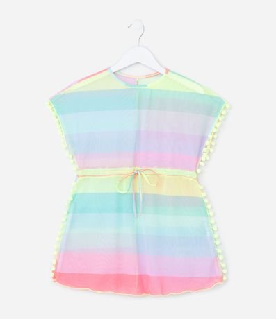 Salida de Playa Infantil en Tule con Rayas - Talle 5 a 16 años