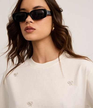 Blusa en Algodón con Bordado de Lazos con Perlas 3