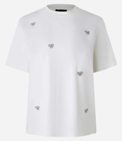 Blusa en Algodón con Bordado de Lazos con Perlas 5