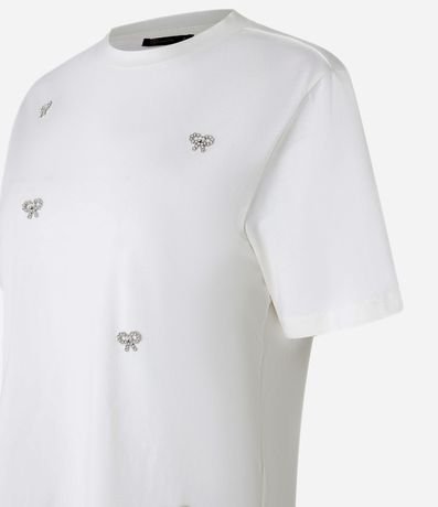 Blusa en Algodón con Bordado de Lazos con Perlas 6