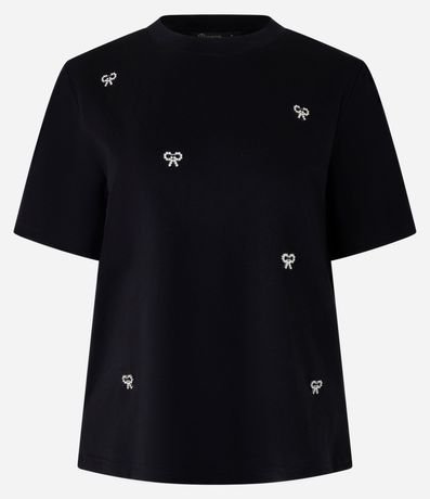 Blusa en Algodón con Bordado de Lazos con Perlas 6