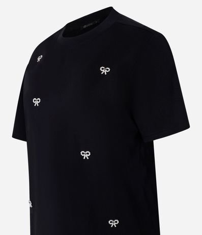 Blusa en Algodón con Bordado de Lazos con Perlas 7