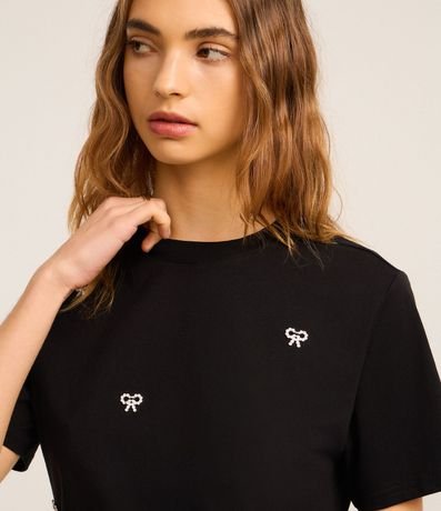 Blusa en Algodón con Bordado de Lazos con Perlas 4