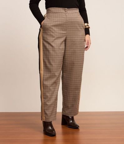 Pantalón Recto Sastrería y Estampa Pied Poule Curve & Plus Size 2