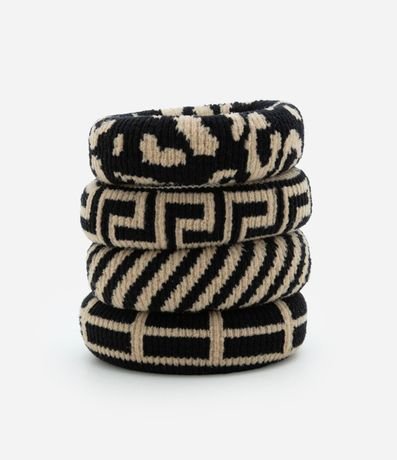 Kit 04 Elásticos para el Pelo Gruesos con Estampas Diversas 2