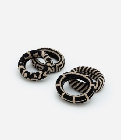 Kit 04 Elásticos para el Pelo Gruesos con Estampas Diversas 3