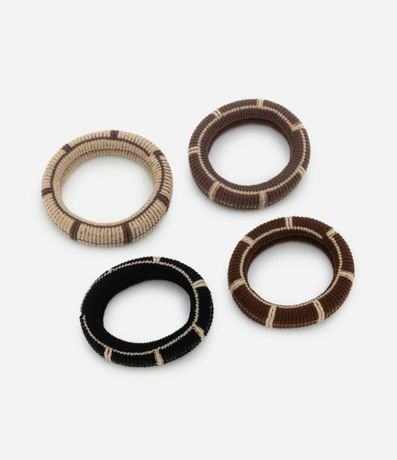 Kit 04 Elásticos para el Pelo con Estampa de Cuadros 2