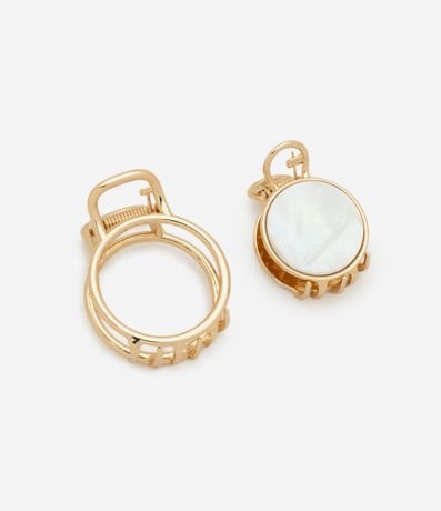 Kit 02 Pinzas para el Pelo Ahuecadas y con Aplicación de Nacár