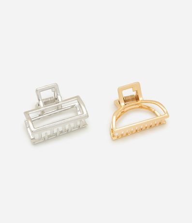 Kit 02 Pinzas para el Pelo Huecas Bicolor Diversas