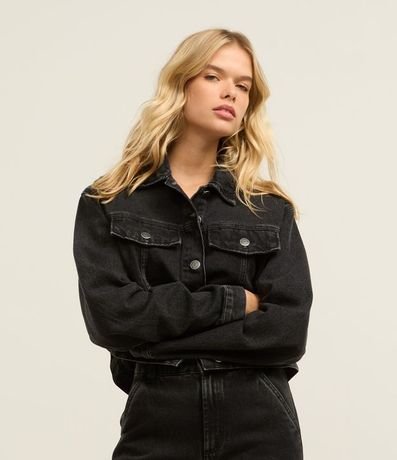 Campera Regular en Jeans con Botones