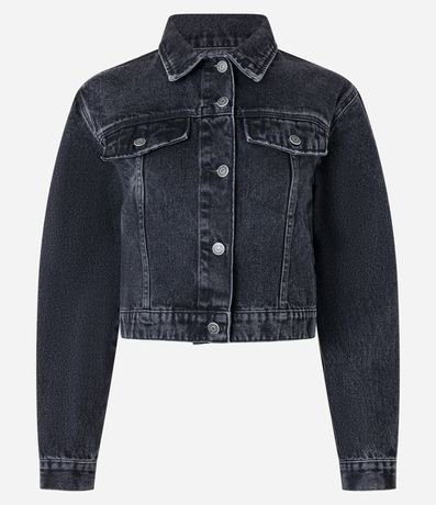 Campera Regular en Jeans con Botones 4