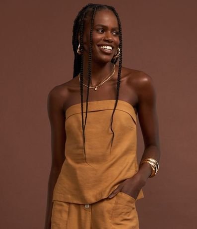 Blusa en Sastrería Twill Sin Breteles 5